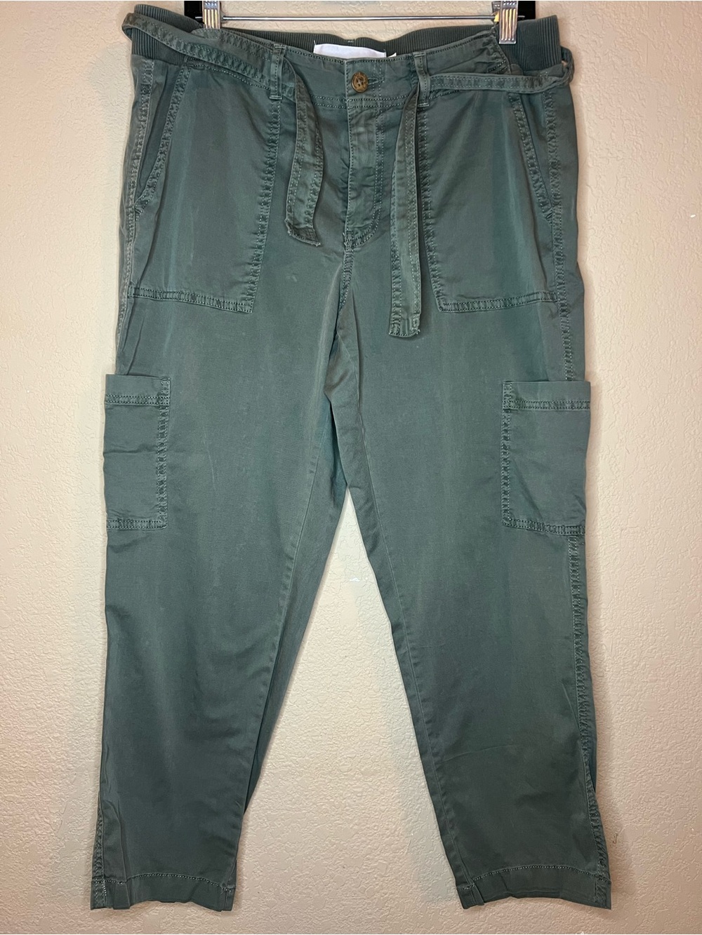 Sonoma Olive Green Cargo Pants with Drawstring Waist